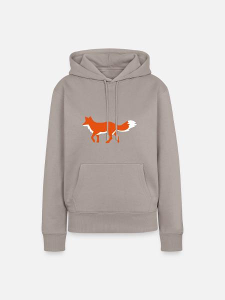 Fox / Renard / Fuchs - Frauen Premium Bio Hoodie - Taupe
