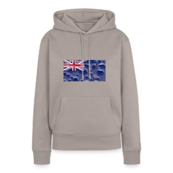 Neuseeland Neuseeland - Frauen Premium Bio Hoodie - Taupe - Vorne - Julia (174cm)