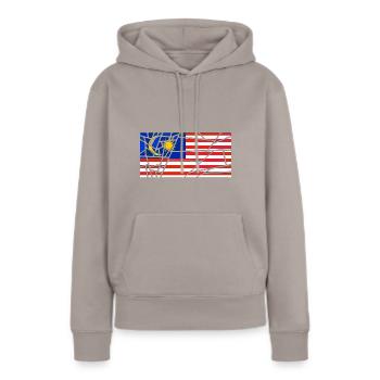Malaisie comme Malaisie - Sweat à capuche Premium bio Femme - taupe - Devant - Julia (174cm)