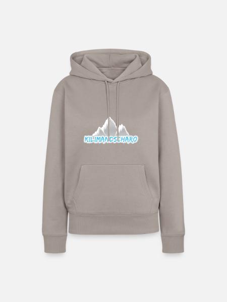 Berg Kilimandscharo - Frauen Premium Bio Hoodie - Taupe
