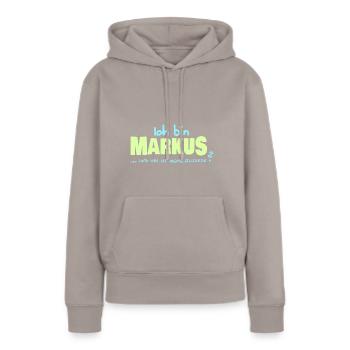 Cadeau pour Markus - Sweat à capuche Premium bio Femme - taupe - Devant - Julia (174cm)