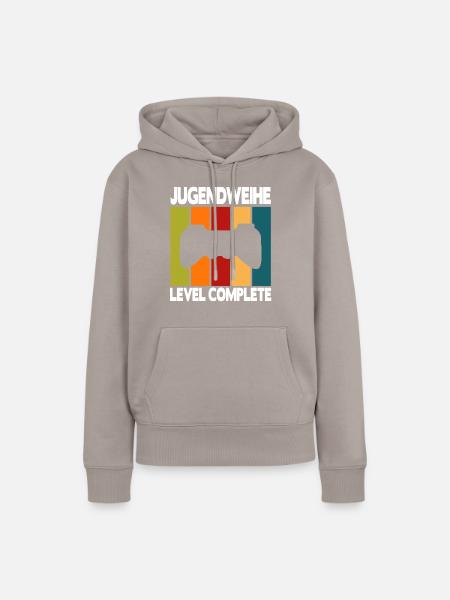 Jugendweihe Level Complete - Frauen Premium Bio Hoodie - Taupe