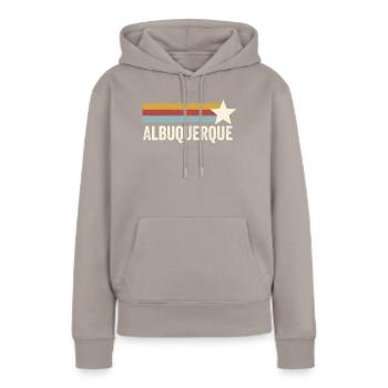 USA City Star Years Rétro - Vintage Albuquerque - Sweat à capuche Premium bio Femme - taupe - Devant - Julia (174cm)
