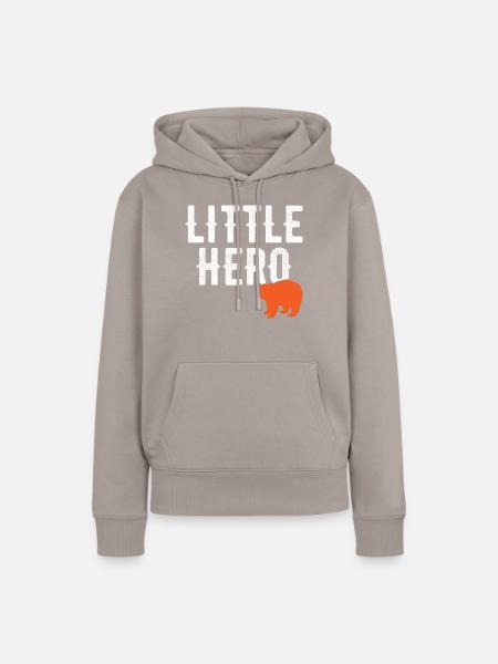 Kleiner Held - Niedlicher Tierpanda - Frauen Premium Bio Hoodie - Taupe