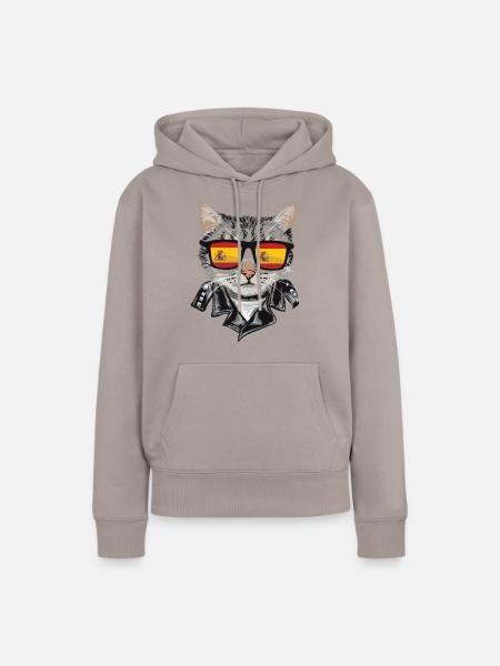 Sonnenbrille Spanien Flagge - Frauen Premium Bio Hoodie - Taupe
