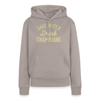 Sparen Sie Wassergetränk - Frauen Premium Bio Hoodie - Taupe - Vorne - Julia (174cm)