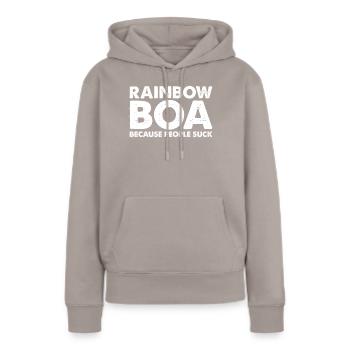 Les gens sucent le serpent boa arc-en-ciel - Sweat à capuche Premium bio Femme - taupe - Devant - Julia (174cm)