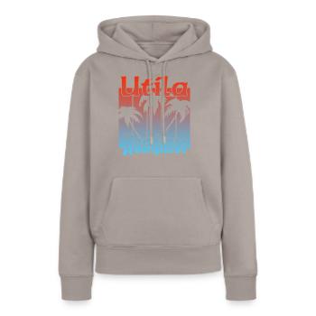 Utila Honduras - Sweat à capuche Premium bio Femme - taupe - Devant - Julia (174cm)