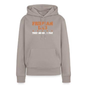 Pferdedad - Frison - Sweat à capuche Premium bio Femme - taupe - Devant - Julia (174cm)