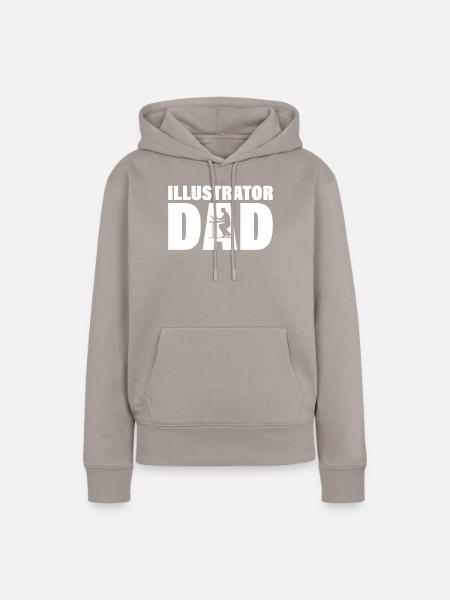 Job - Illustrator Papa - Frauen Premium Bio Hoodie - Taupe