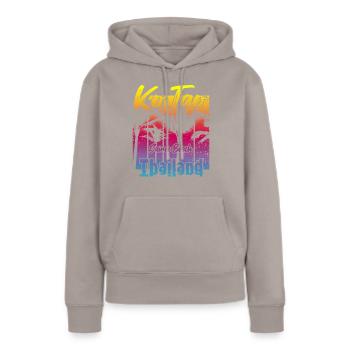 Ko Tao Sairee Beach Thaïlande - Sweat à capuche Premium bio Femme - taupe - Devant - Julia (174cm)