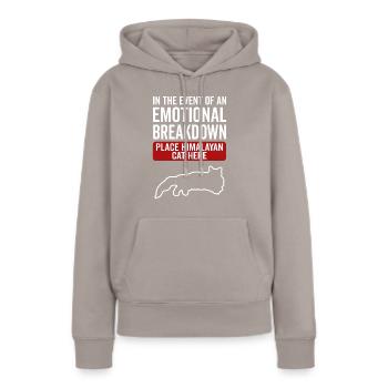 Emotional - Himalaya-Katze - Frauen Premium Bio Hoodie - Taupe - Vorne - Julia (174cm)