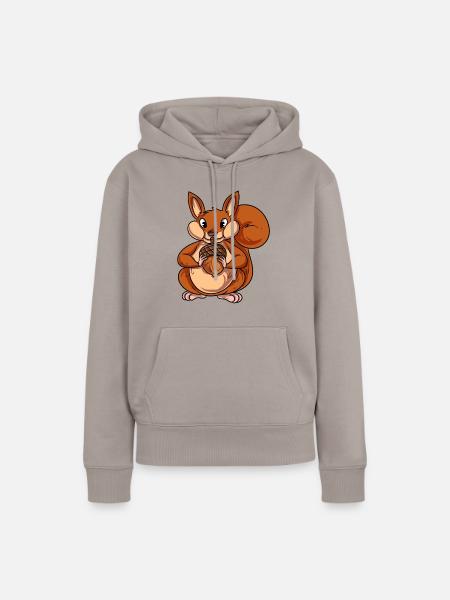 Eichhörnchen Waldtier - Frauen Premium Bio Hoodie - Taupe