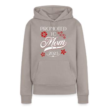 Promu Mama 2023 Avec des fleurs de cerisier - Sweat à capuche Premium bio Femme - taupe - Devant - Julia (174cm)