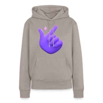 3D main claquement de doigts - Sweat à capuche Premium bio Femme - taupe - Devant - Julia (174cm)