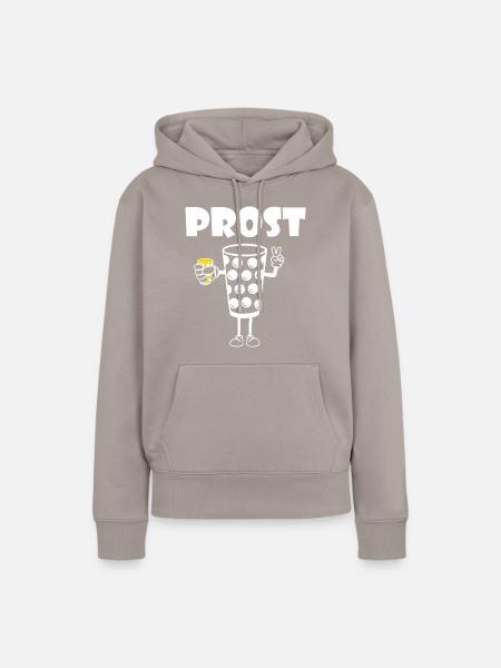 Prost Dubbeglas - Frauen Premium Bio Hoodie - Taupe