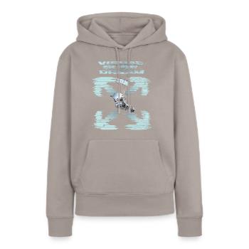 Rêve visuel de kitesurf - Sweat à capuche Premium bio Femme - taupe - Devant - Julia (174cm)