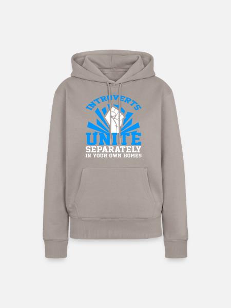 introverts - introvertiert - Shirt - Frauen Premium Bio Hoodie - Taupe