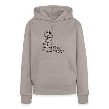 Regenwurm - Frauen Premium Bio Hoodie - Taupe - Vorne - Julia (174cm)