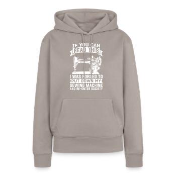 Couture Couture Couture Couture - Sweat à capuche Premium bio Femme - taupe - Devant - Julia (174cm)