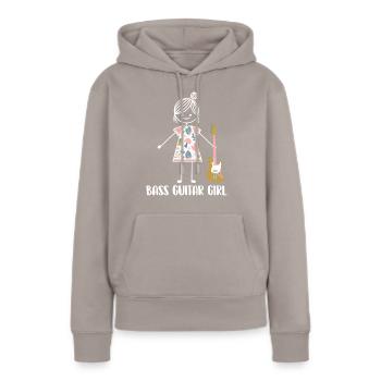 Basse Guitare Basse Guitare Basse Bassiste - Sweat à capuche Premium bio Femme - taupe - Devant - Julia (174cm)