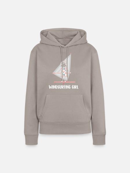 Windsurfing Windsurfen - Frauen Premium Bio Hoodie - Taupe