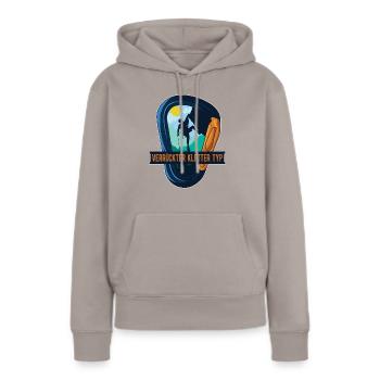 Klettern Bergsport Kletterer - Frauen Premium Bio Hoodie - Taupe - Vorne - Julia (174cm)