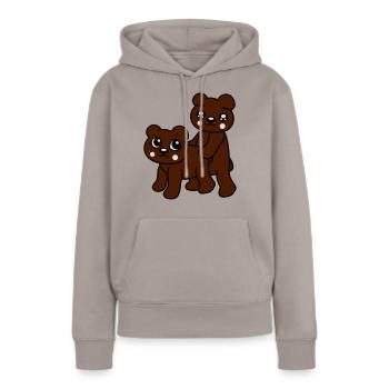 teddy bären sex ficken poppen lustig kuscheln paar - Frauen Premium Bio Hoodie - Taupe - Vorne - Julia (174cm)