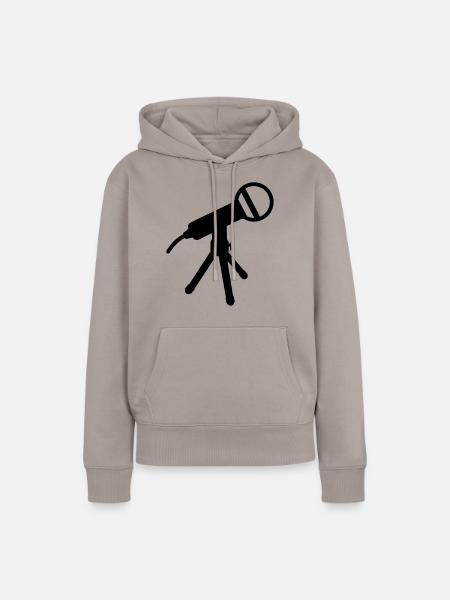 Mikrofon - Frauen Premium Bio Hoodie - Taupe