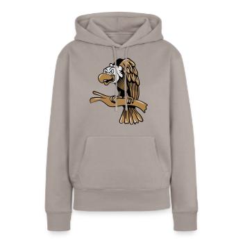 vautour - Sweat à capuche Premium bio Femme - taupe - Devant - Julia (174cm)