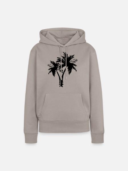palm trees design - Frauen Premium Bio Hoodie - Taupe