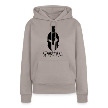 spartiate - Sweat à capuche Premium bio Femme - taupe - Devant - Julia (174cm)