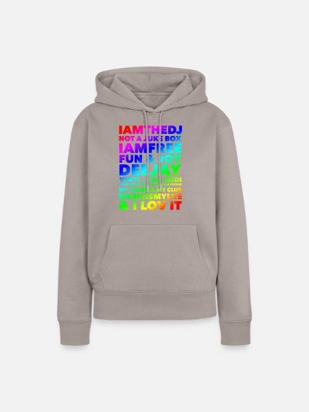 I AM THE DJ - Frauen Premium Bio Hoodie - Taupe