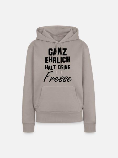 Halt deine Fresse - Frauen Premium Bio Hoodie - Taupe