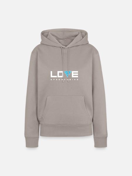 Pyraminx lieben Speedcubing - Frauen Premium Bio Hoodie - Taupe