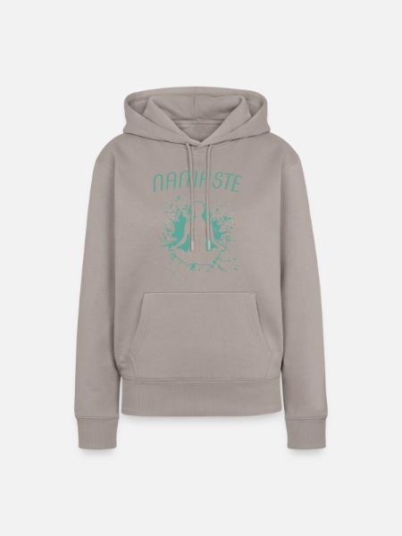namaste yoga - Frauen Premium Bio Hoodie - Taupe