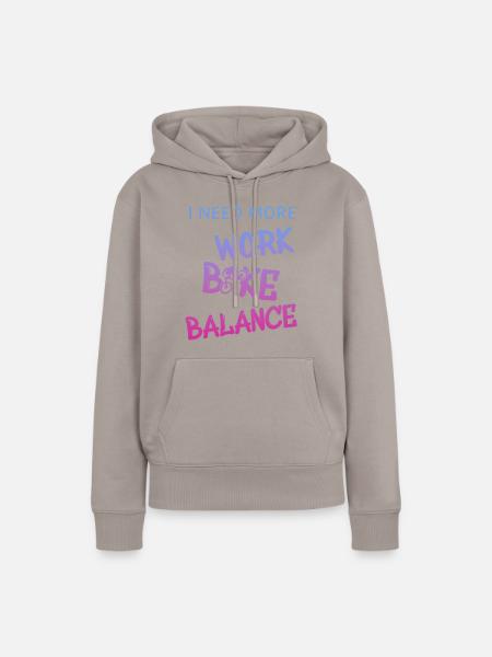 Biken Downhill - Frauen Premium Bio Hoodie - Taupe