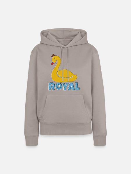 schwan royal - Frauen Premium Bio Hoodie - Taupe