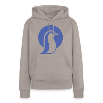 Silhouette pingouin au pôle Sud minimaliste - Sweat à capuche Premium bio Femme - taupe - Devant - Julia (174cm)