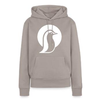 Silhouette pingouin au pôle Sud minimaliste - Sweat à capuche Premium bio Femme - taupe - Devant - Julia (174cm)