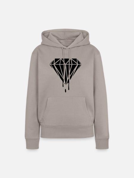 Diamand Schwarz - Frauen Premium Bio Hoodie - Taupe