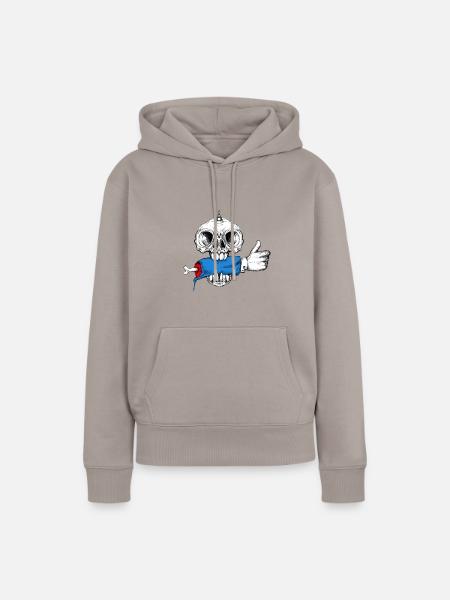 Schädel Like - Frauen Premium Bio Hoodie - Taupe