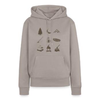 Outdoor - Frauen Premium Bio Hoodie - Taupe - Vorne - Julia (174cm)