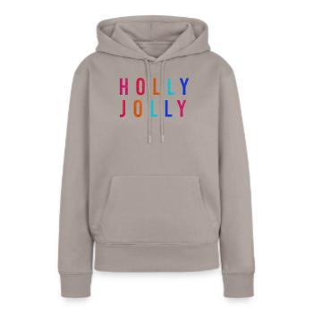 Holly Jolly Christmas Party - Sweat à capuche Premium bio Femme - taupe - Devant - Julia (174cm)