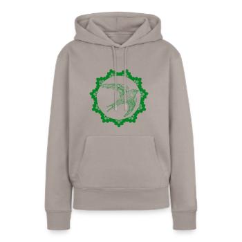 Vogel - Naturschutz Tierfreund - Frauen Premium Bio Hoodie - Taupe - Vorne - Julia (174cm)