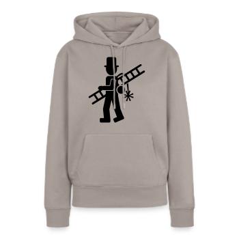 Schornsteinfeger - Frauen Premium Bio Hoodie - Taupe - Vorne - Julia (174cm)