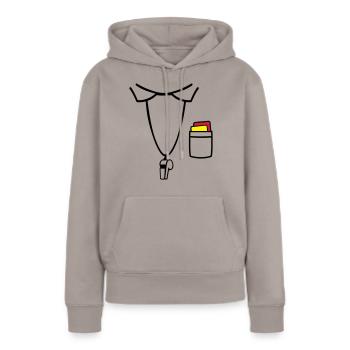 Arbitre - Sweat à capuche Premium bio Femme - taupe - Devant - Julia (174cm)