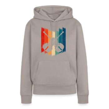 Vintage Kontrabass Retro Kontrabass - Frauen Premium Bio Hoodie - Taupe - Vorne - Julia (174cm)
