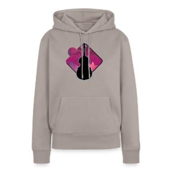 Contrebasse - Sweat à capuche Premium bio Femme - taupe - Devant - Julia (174cm)