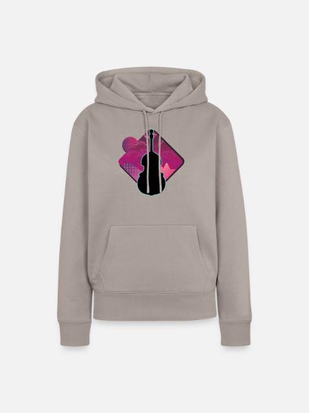 Kontrabass - Frauen Premium Bio Hoodie - Taupe